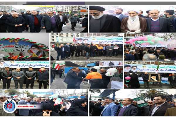 حضور مدیرعامل شرکت برق منطقه‌ای مازندران و گلستان در راهپیمایی ۲۲ بهمن 