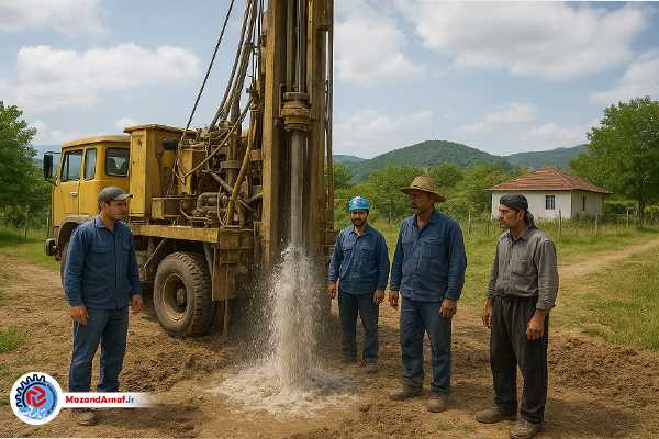 آغاز حفاری چاه آب شرب در روستای شهید‌آباد بهشهر