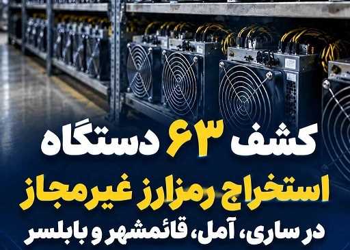 كشف ۶۳ دستگاه استخراج رمزارز غیرمجاز در مازندران