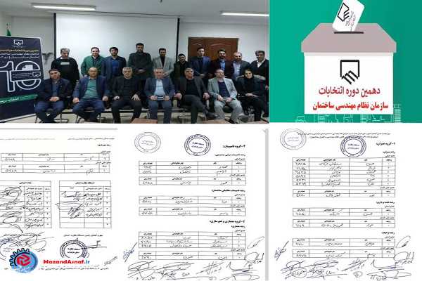 اعلام نتایج دهمین دوره انتخابات نظام‌ مهندسی ساختمان مازندران 